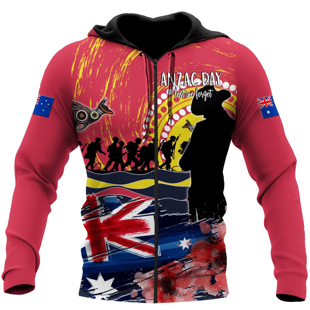 Anzac Day Clothing Anzac Day 2023 Australian Aboriginal Hoodie