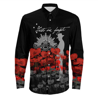 Rugbylife Clothing Australian Military Forces Anzac Day Lest We Forget Long Sleeve Button Shirt