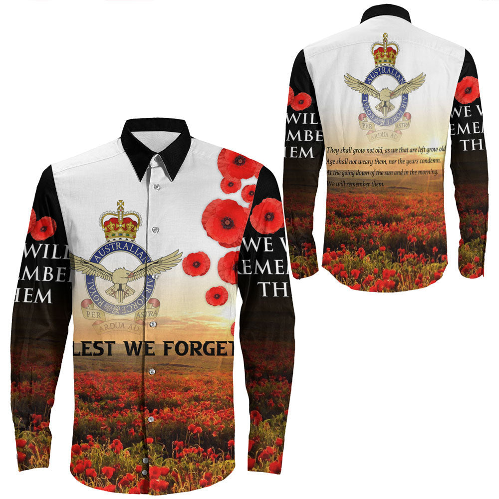 Rugbylife Clothing Anzac Day Australian Air Force Long Sleeve Button Shirt