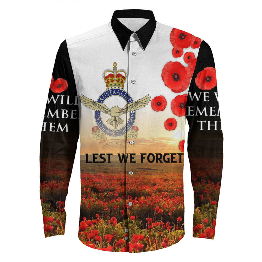 Rugbylife Clothing Anzac Day Australian Air Force Long Sleeve Button Shirt