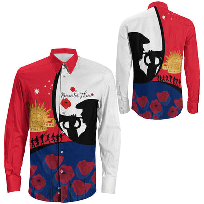 Rugbylife Clothing Australia Anzac Day Soldier Blowing Trumpet Long Sleeve Button Shirt
