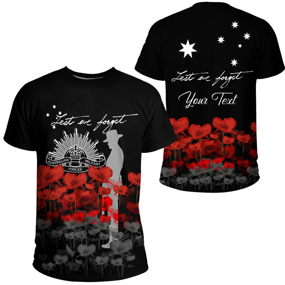 Clothing Custom Australian Military Forces Anzac Day Lest We Forget T Shirt