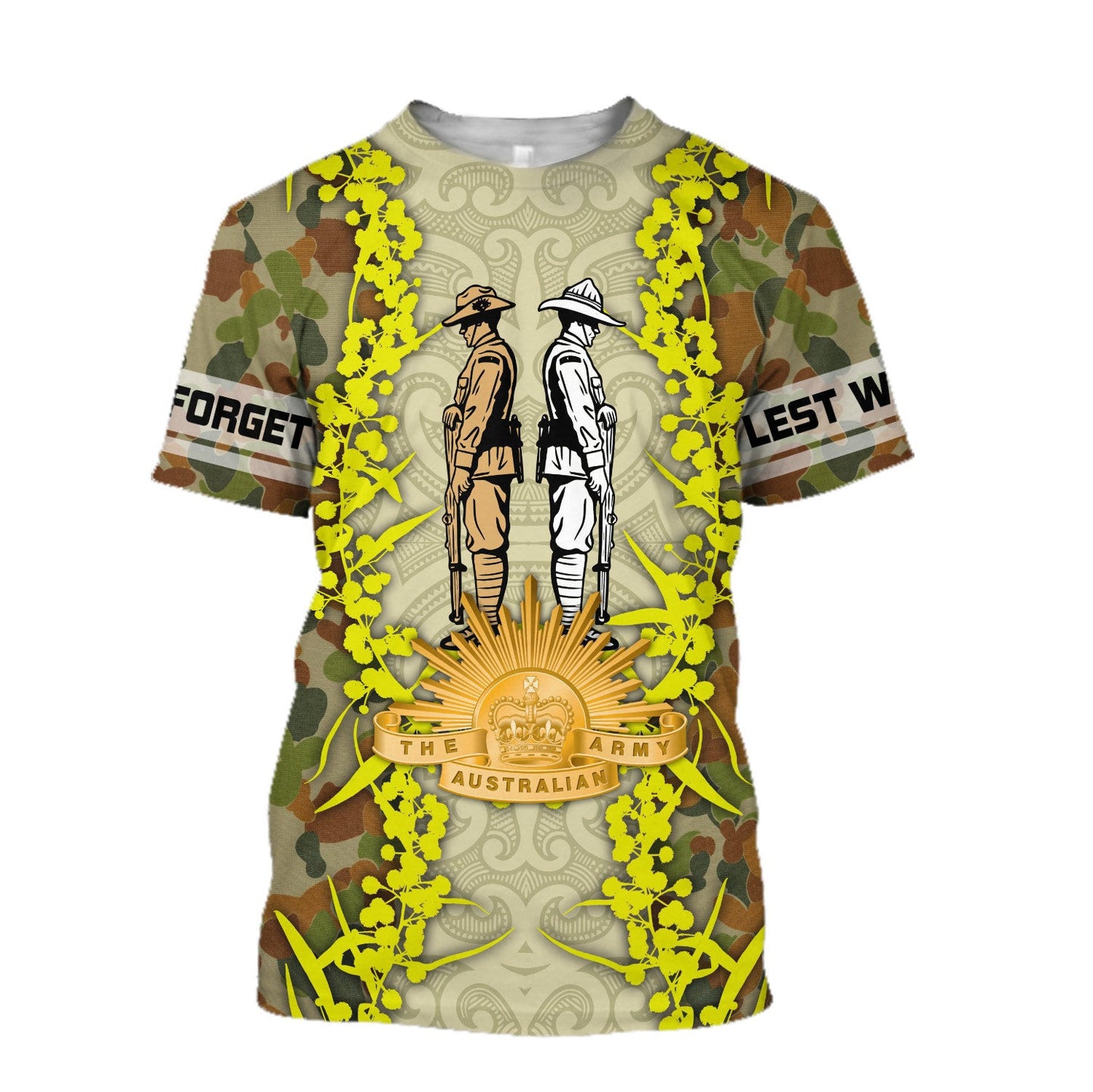 Anzac Day Clothing Anzac Day Golden Wattle Australian Army 3D T Shirt