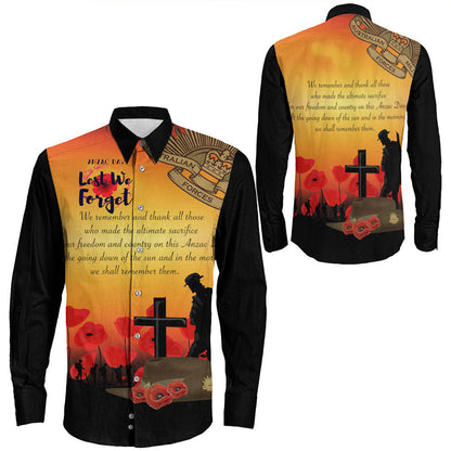 Rugbylife Clothing Anzac Day We Shall Remember Them Long Sleeve Button Shirt