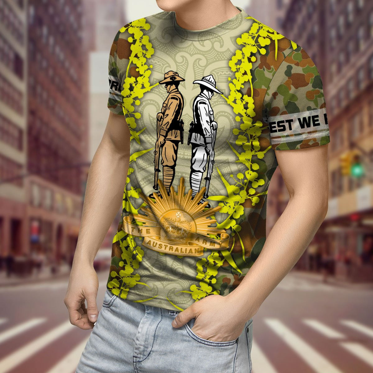 Anzac Day Clothing Anzac Day Golden Wattle Australian Army 3D T Shirt