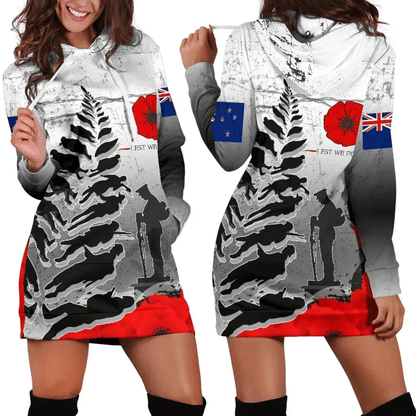 Silver Fern Women's Hoodie Dress Anzac Day