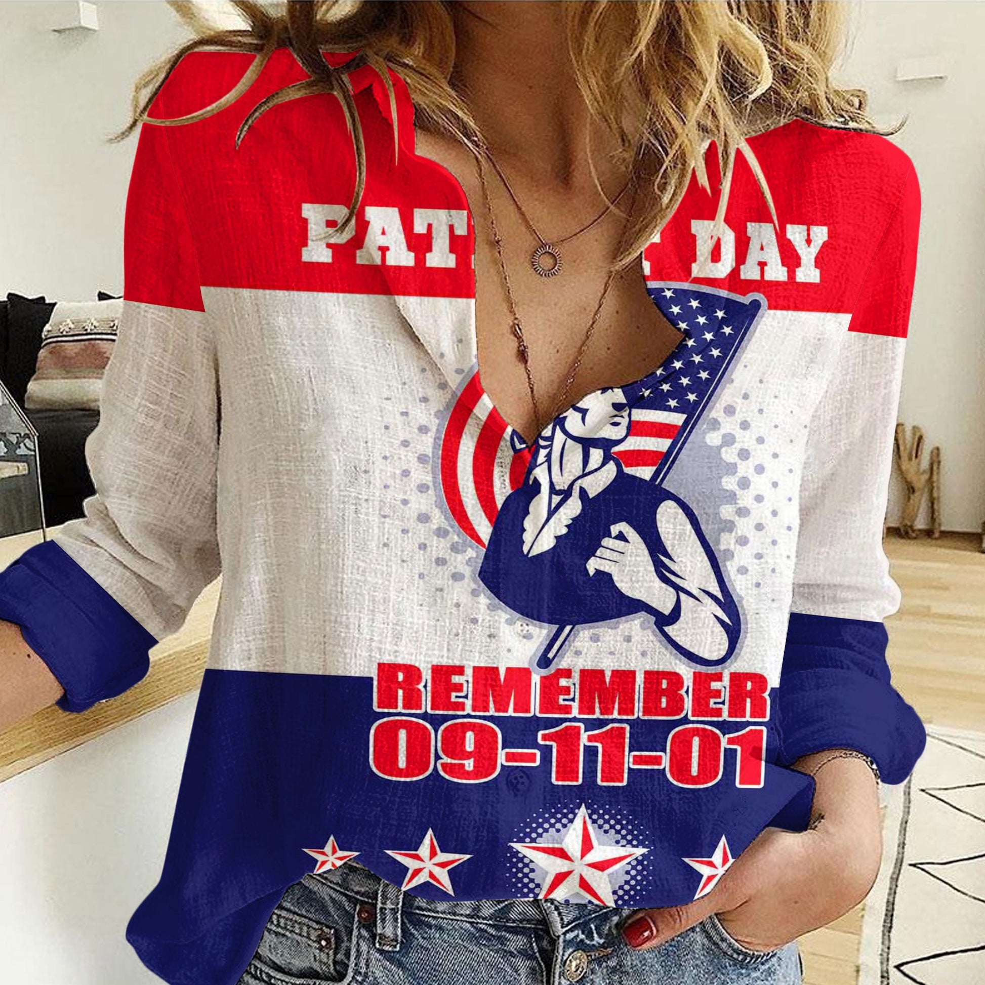 Clothing Patriot Day Women Casual Shirt