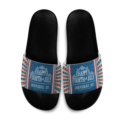 Slide Sandals Happy Fourth of July Slide Sandals