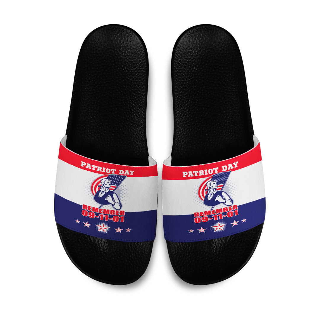 Slide Sandals Happy Patriot Day Slide Sandals