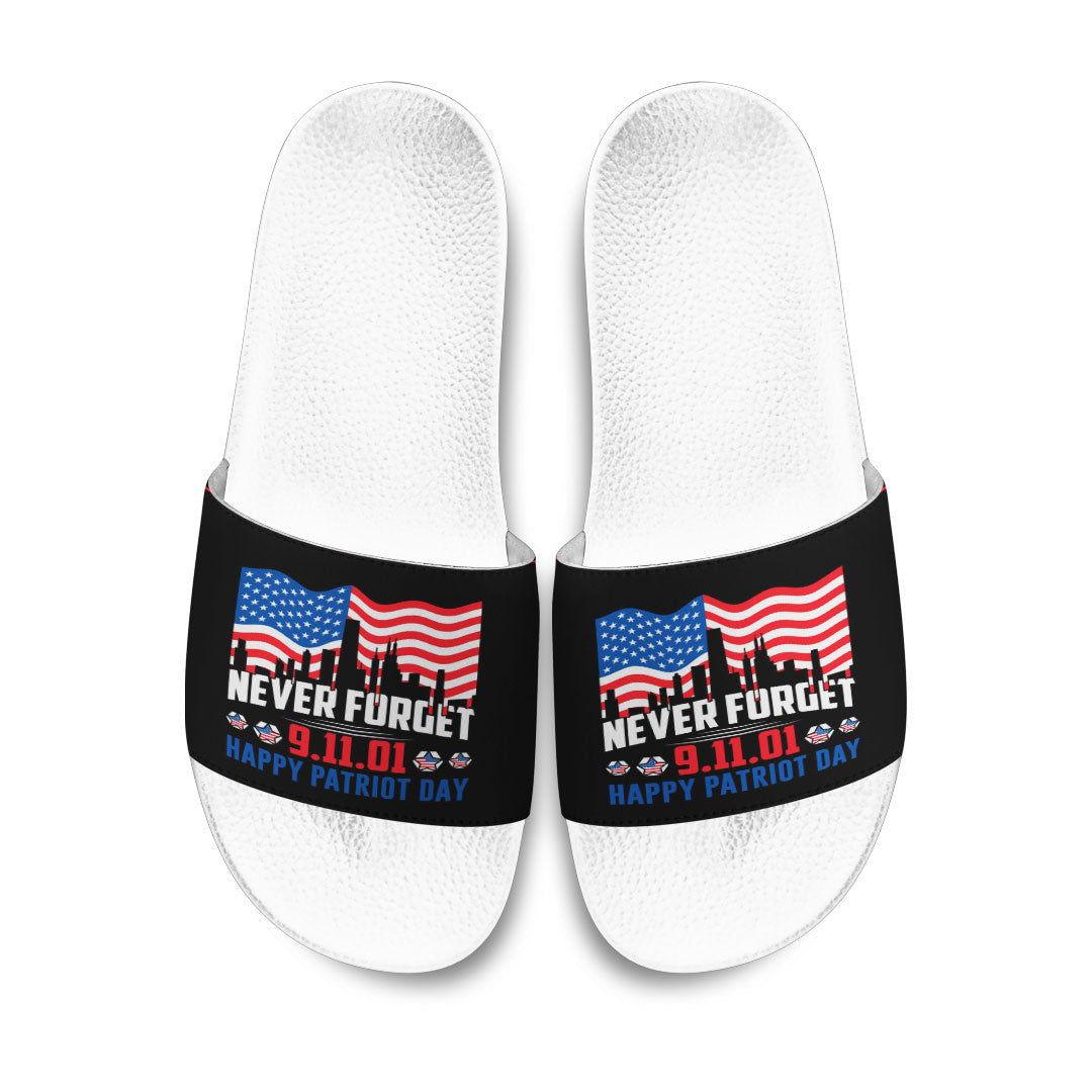 Slide Sandals Patriot Day Never Forget 9/11 Slide Sandals