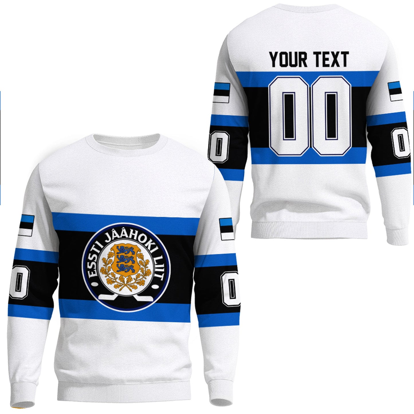Clothing Custom Estonia Hockey Jersey Style Sweatshirts