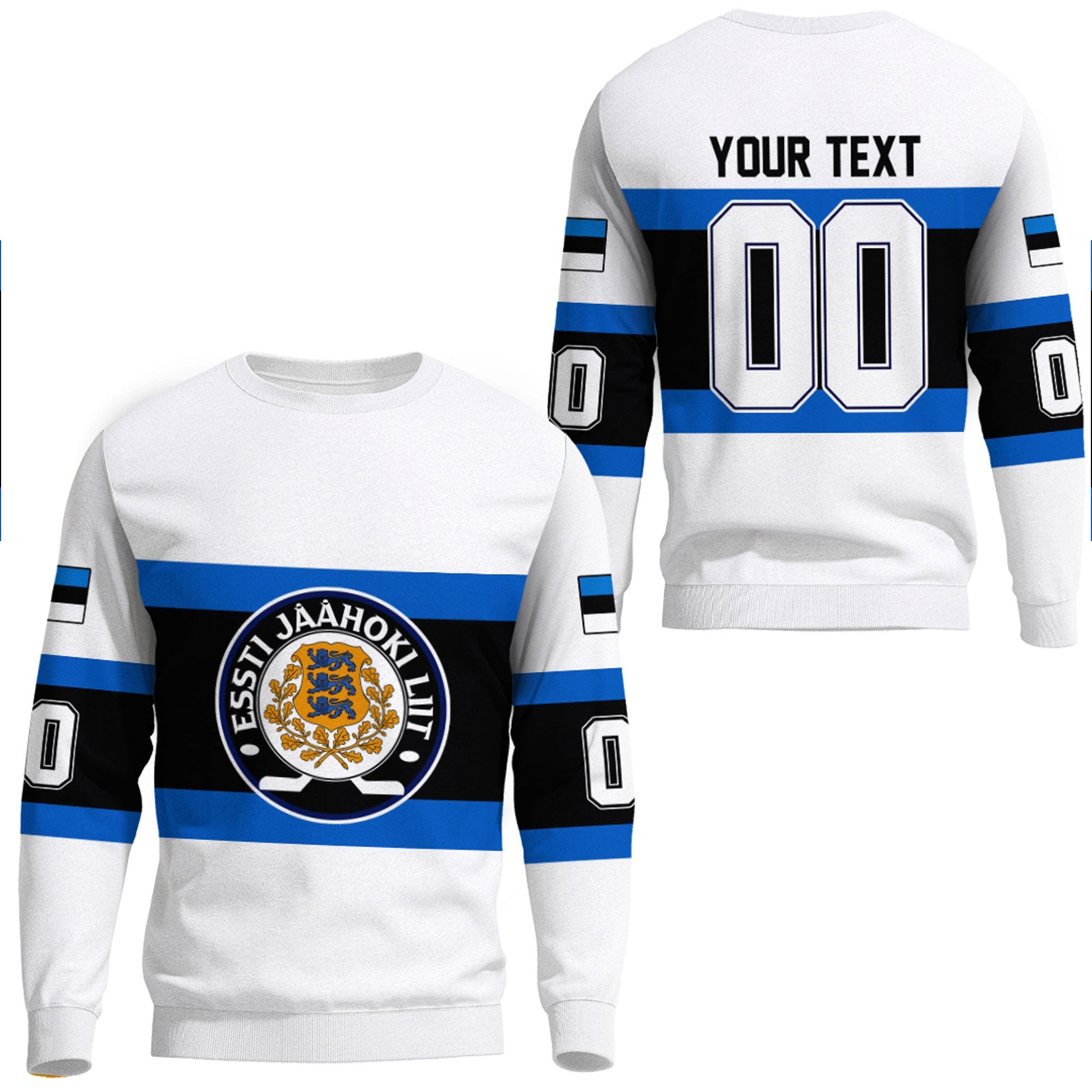 Clothing Custom Estonia Hockey Jersey Style Sweatshirts