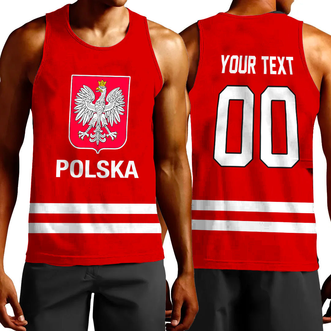 Clothing Custom Poland Hockey Jersey Style Tank Top