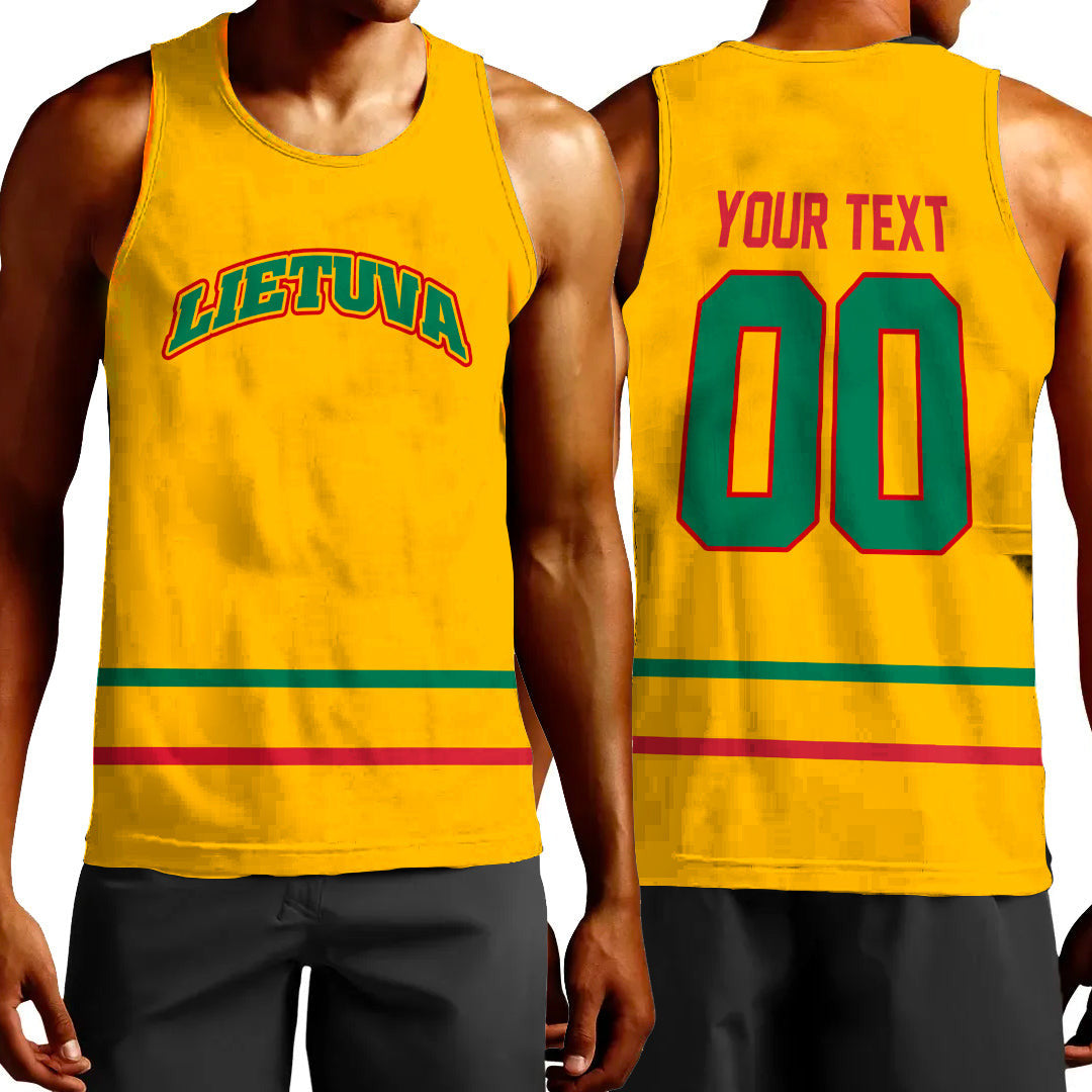 Clothing Custom Lithuania Hockey Jersey Style Tank Top