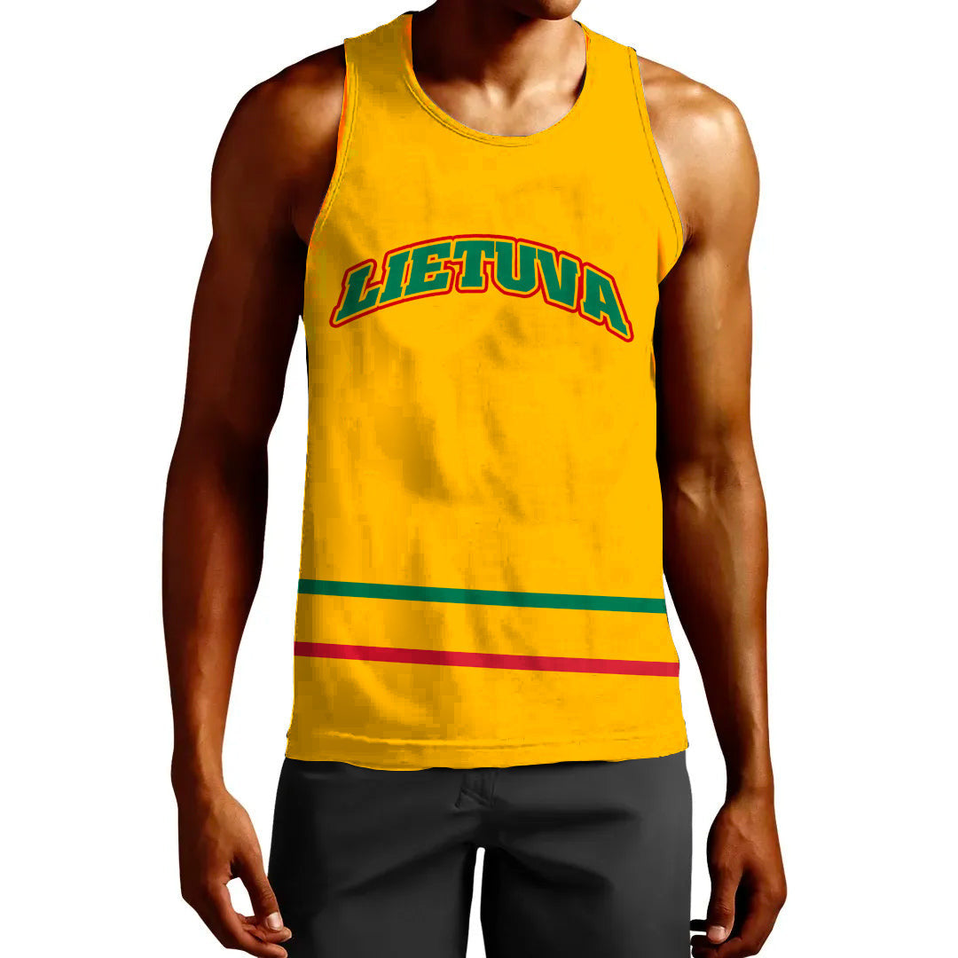 Clothing Custom Lithuania Hockey Jersey Style Tank Top