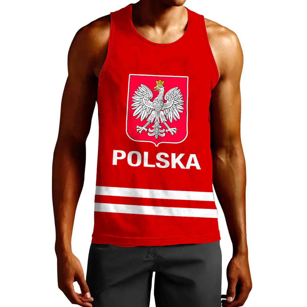 Clothing Custom Poland Hockey Jersey Style Tank Top