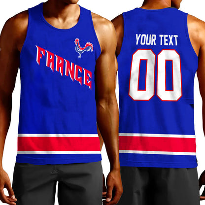 Clothing Custom France Classic Hockey Jersey Style Blue Verison Tank Top