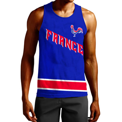 Clothing Custom France Classic Hockey Jersey Style Blue Verison Tank Top