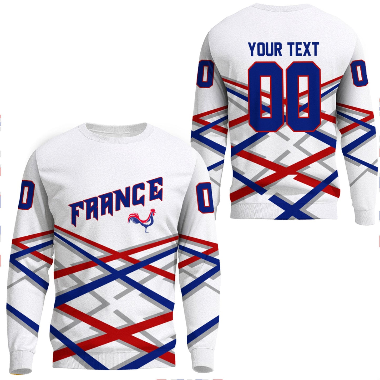 Clothing Custom France Hockey Jersey Style White Verison Sweatshirts