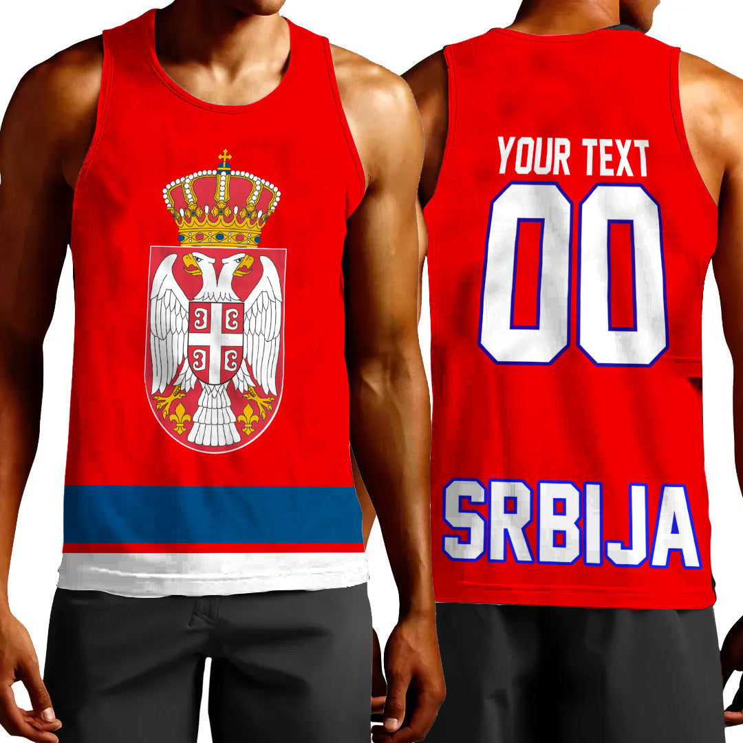 Clothing Custom Serbia Classic Hockey Jersey Style Tank Top