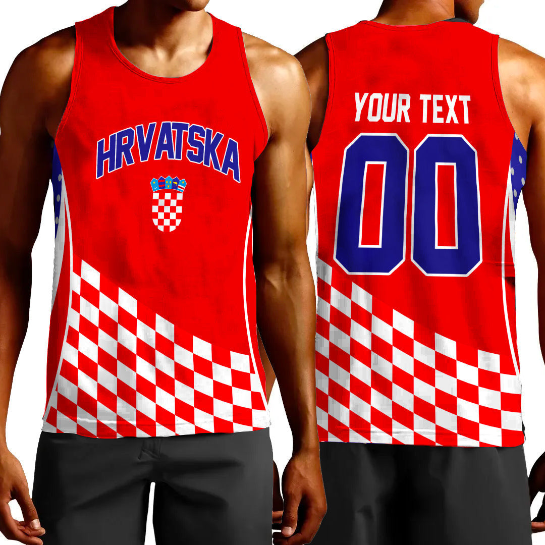 Clothing Custom Croatia Hockey Jersey Style Tank Top