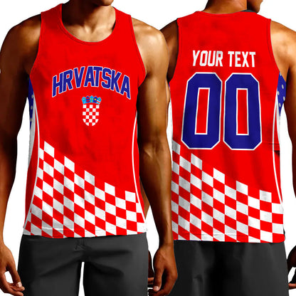Clothing Custom Croatia Hockey Jersey Style Tank Top
