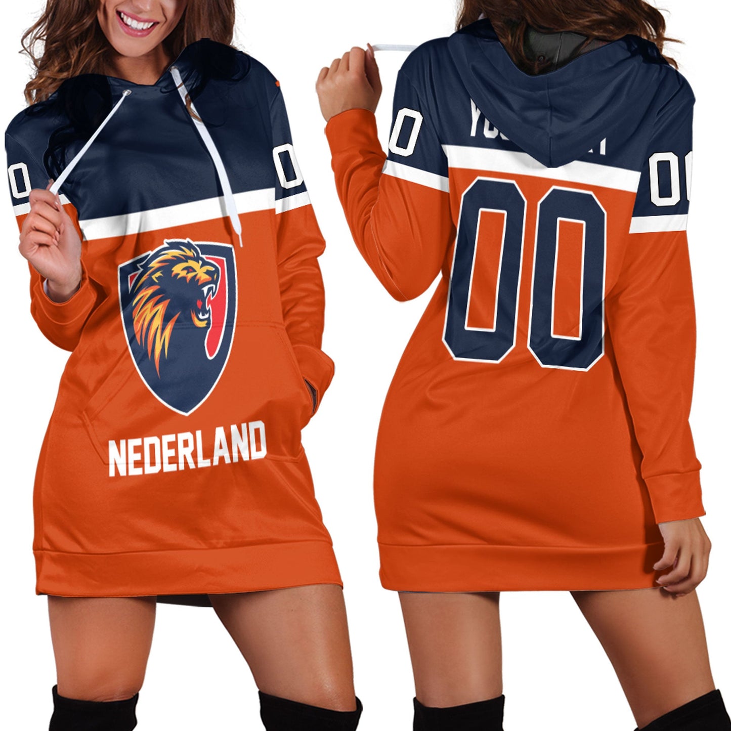 Clothing Custom Netherlands Team Hockey Jersey Style Hoodie Dress