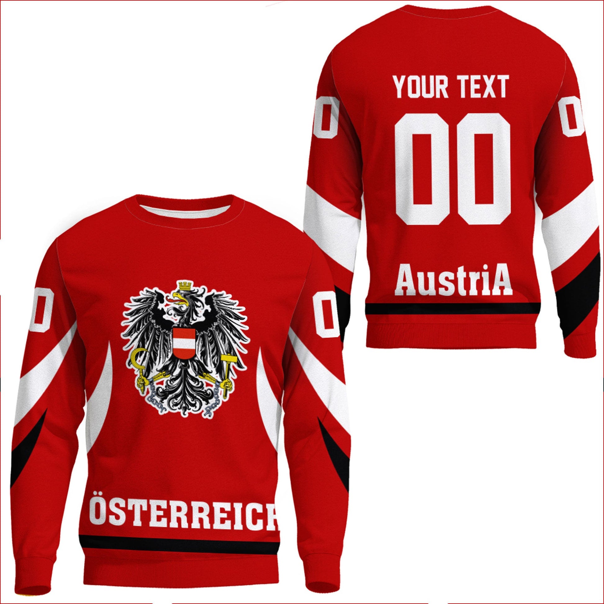 Clothing Custom Austria Hockey Jersey Style Sweatshirts