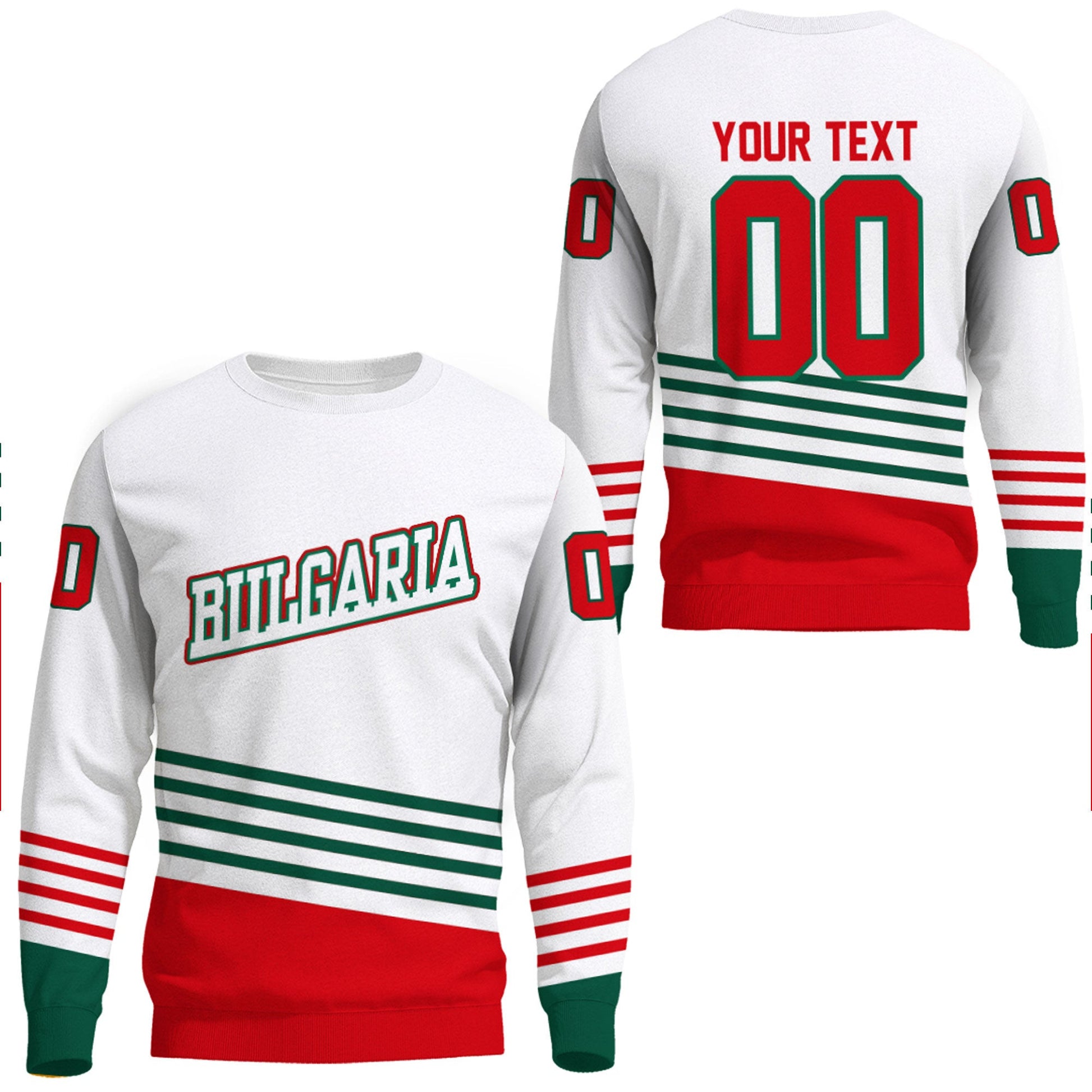 Clothing Custom Bulgaria Hockey Jersey Style Sweatshirts