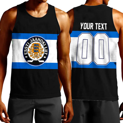 Clothing Custom Estonia Team Hockey Jersey Style Tank Top