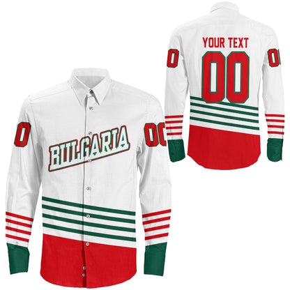 Clothing Custom Bulgaria Hockey Jersey Style Long Sleeve Button Shirt