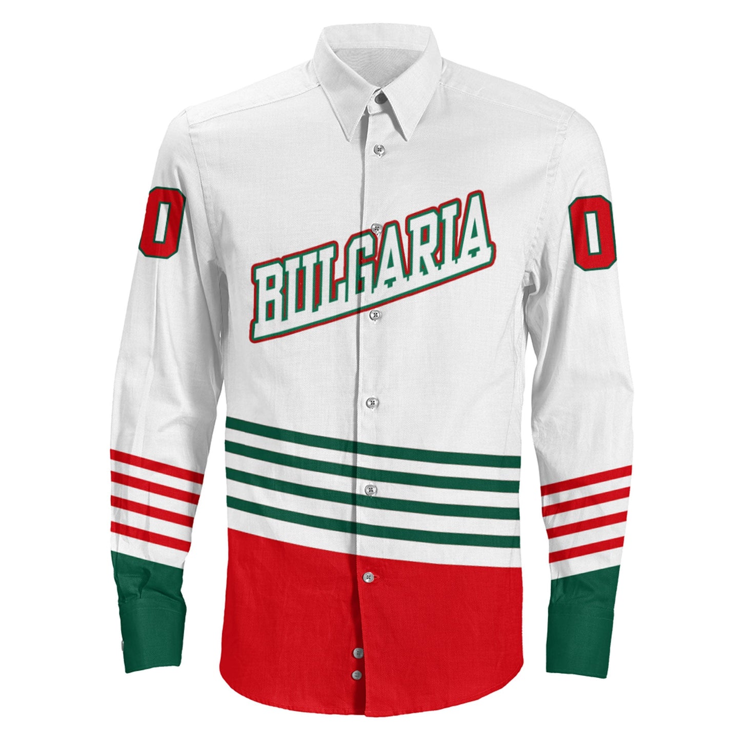 Clothing Custom Bulgaria Hockey Jersey Style Long Sleeve Button Shirt