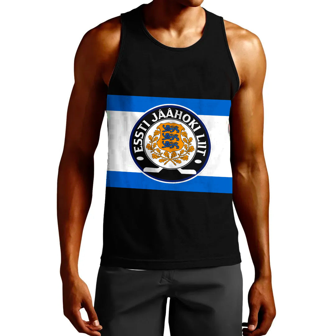 Clothing Custom Estonia Team Hockey Jersey Style Tank Top