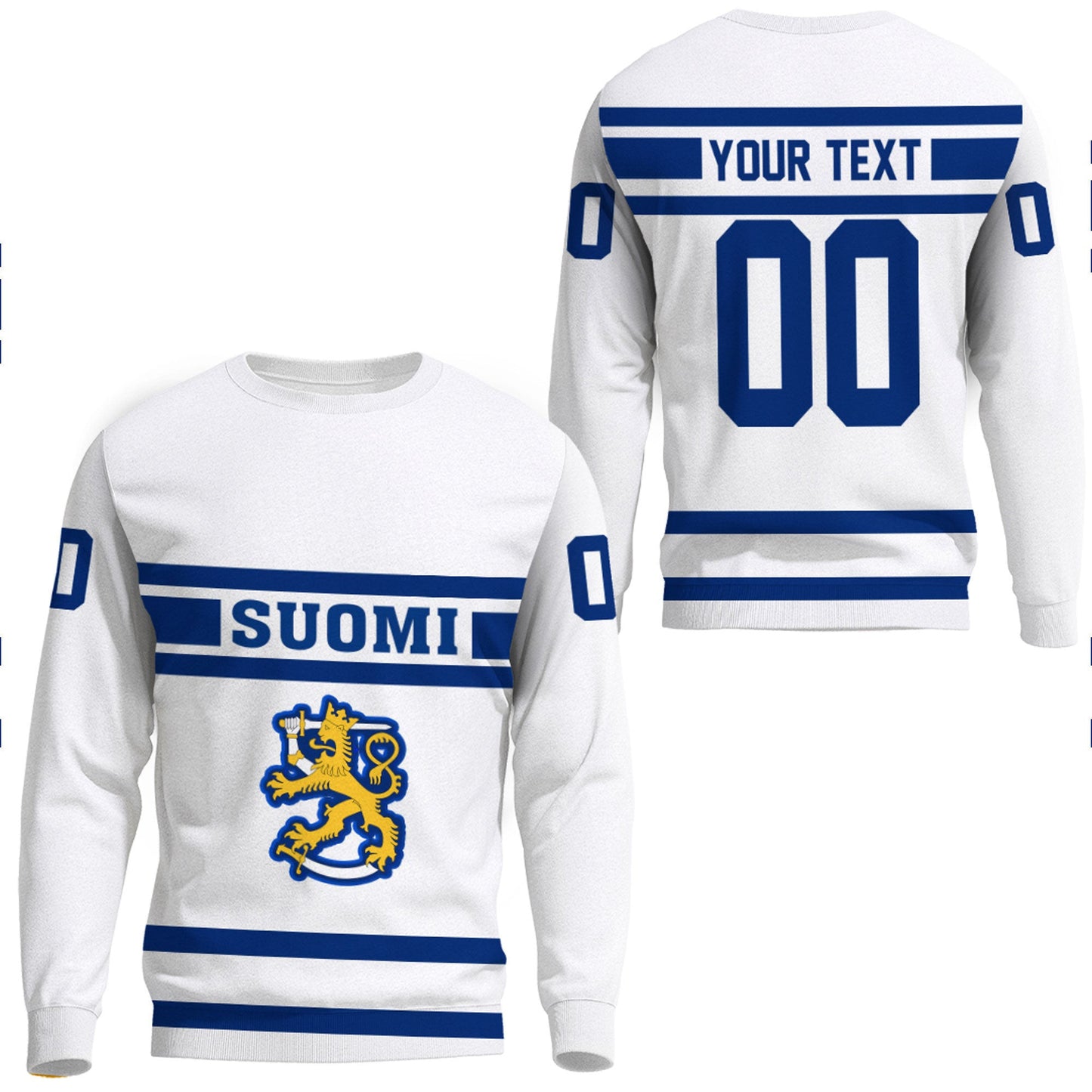 Clothing Custom Finland Vintage Hockey Jersey Style Sweatshirts