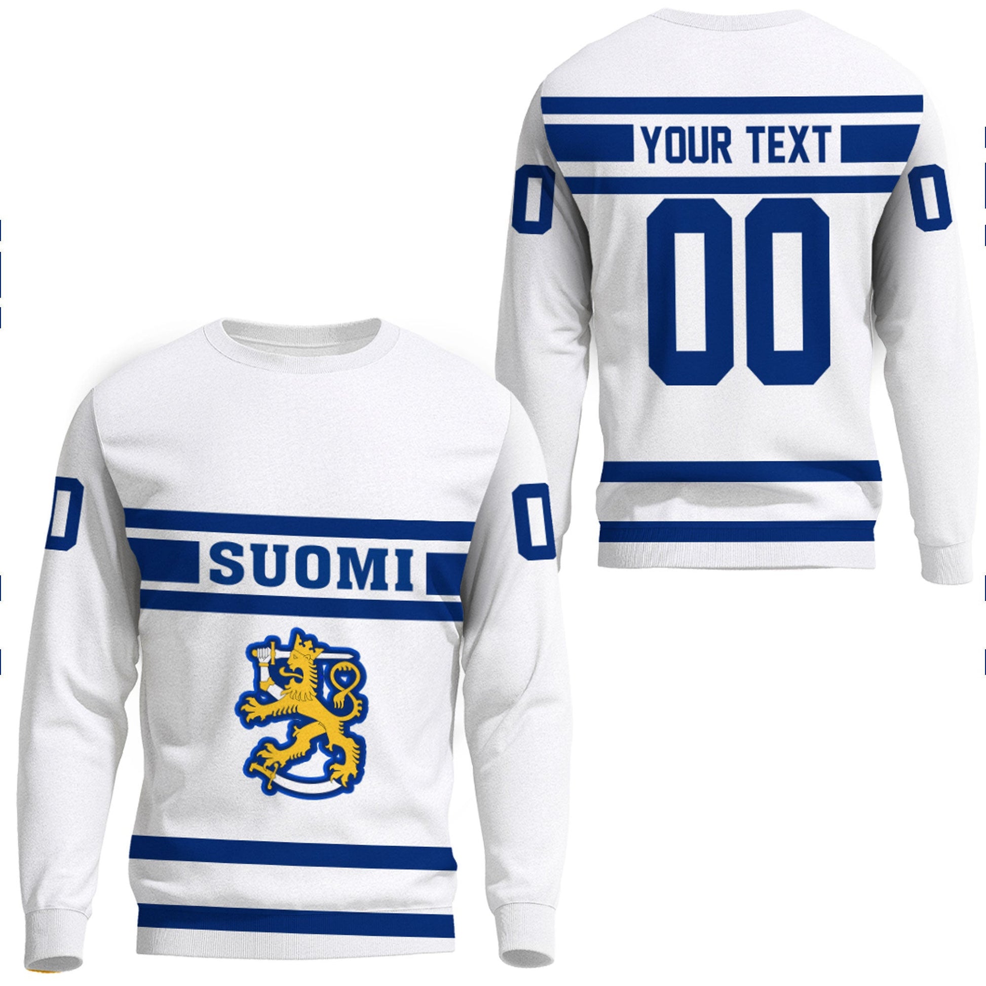 Clothing Custom Finland Vintage Hockey Jersey Style Sweatshirts