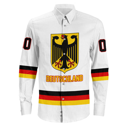 Clothing Custom Germany Team Hockey Jersey Style Long Sleeve Button Shirt