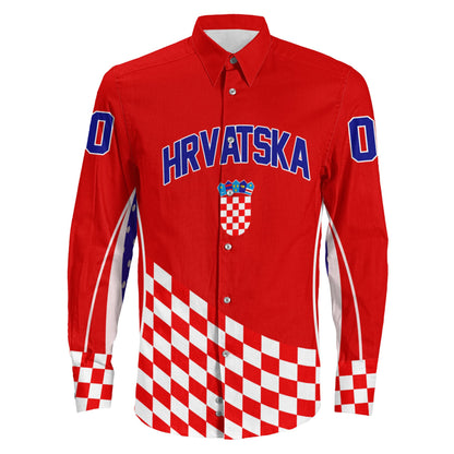Clothing Custom Croatia Hockey Jersey Style Long Sleeve Button Shirt