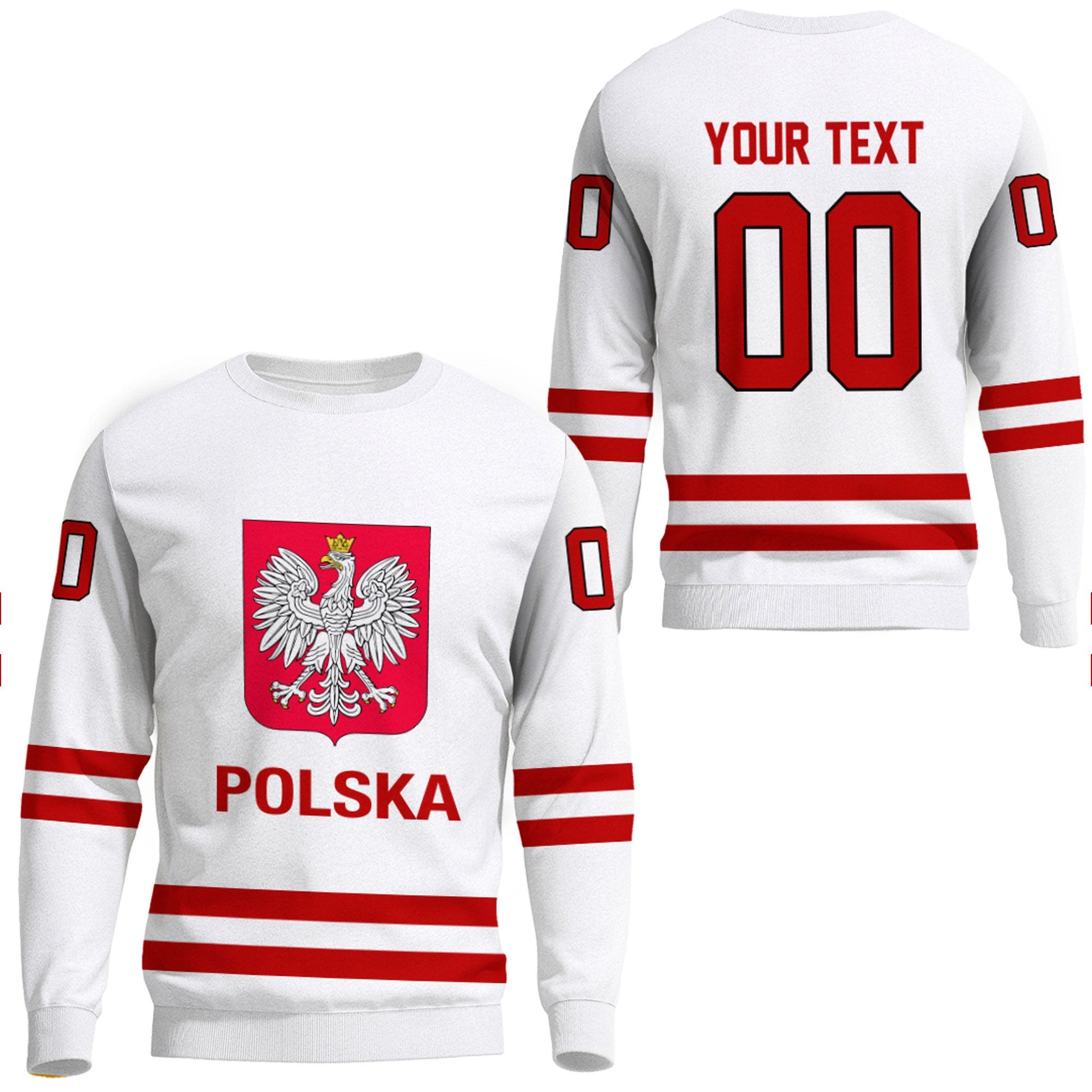 Clothing Custom Poland Classic Hockey Jersey Style Sweatshirts