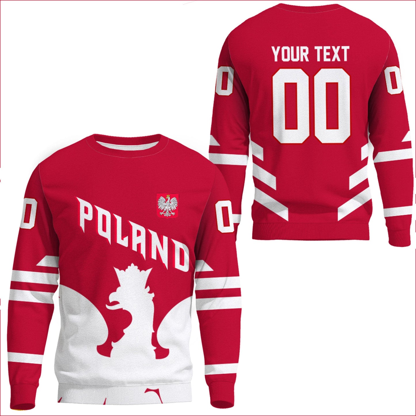 Clothing Custom Poland Team Hockey Jersey Style Sweatshirts