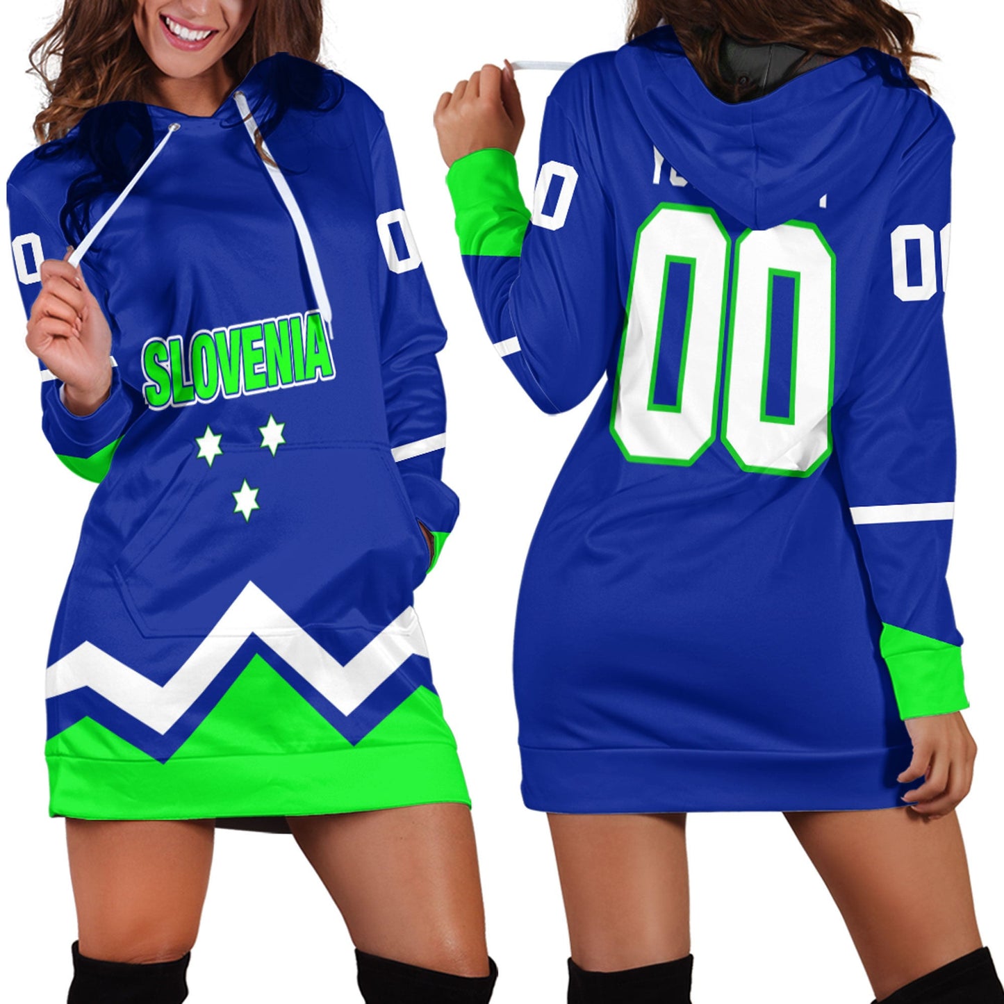 Clothing Custom Slovenia Hockey Jersey Style Hoodie Dress