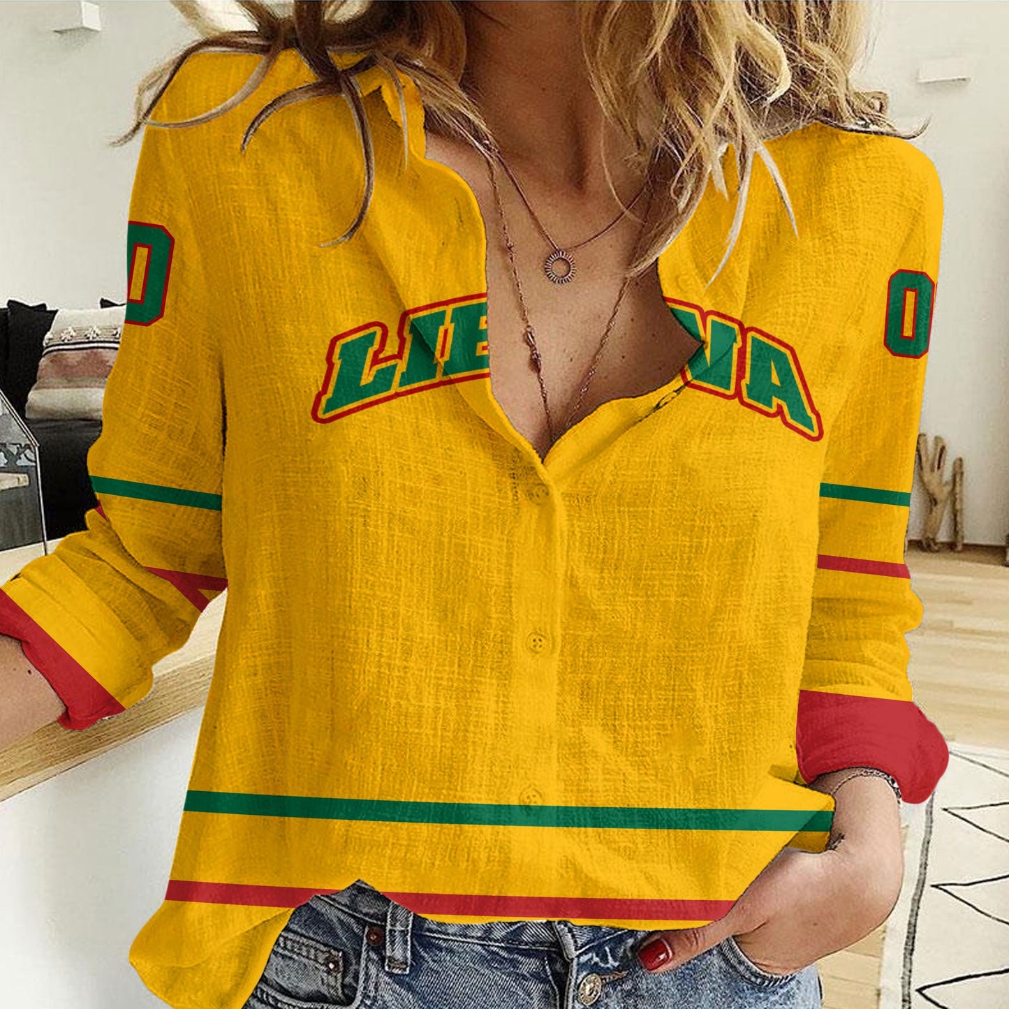 Clothing Custom Lithuania Hockey Jersey Style Women Casual Shirt