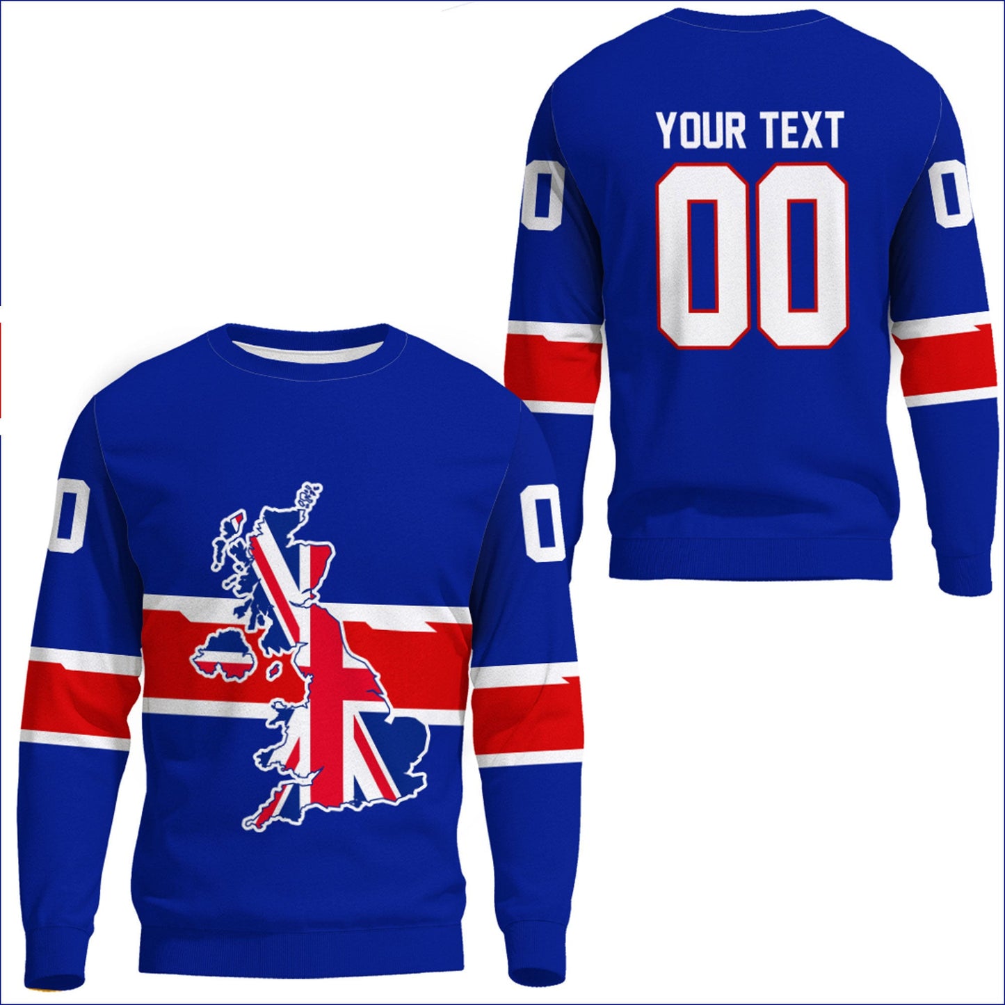 Clothing Custom Great Britain Team Hockey Jersey Style Sweatshirts