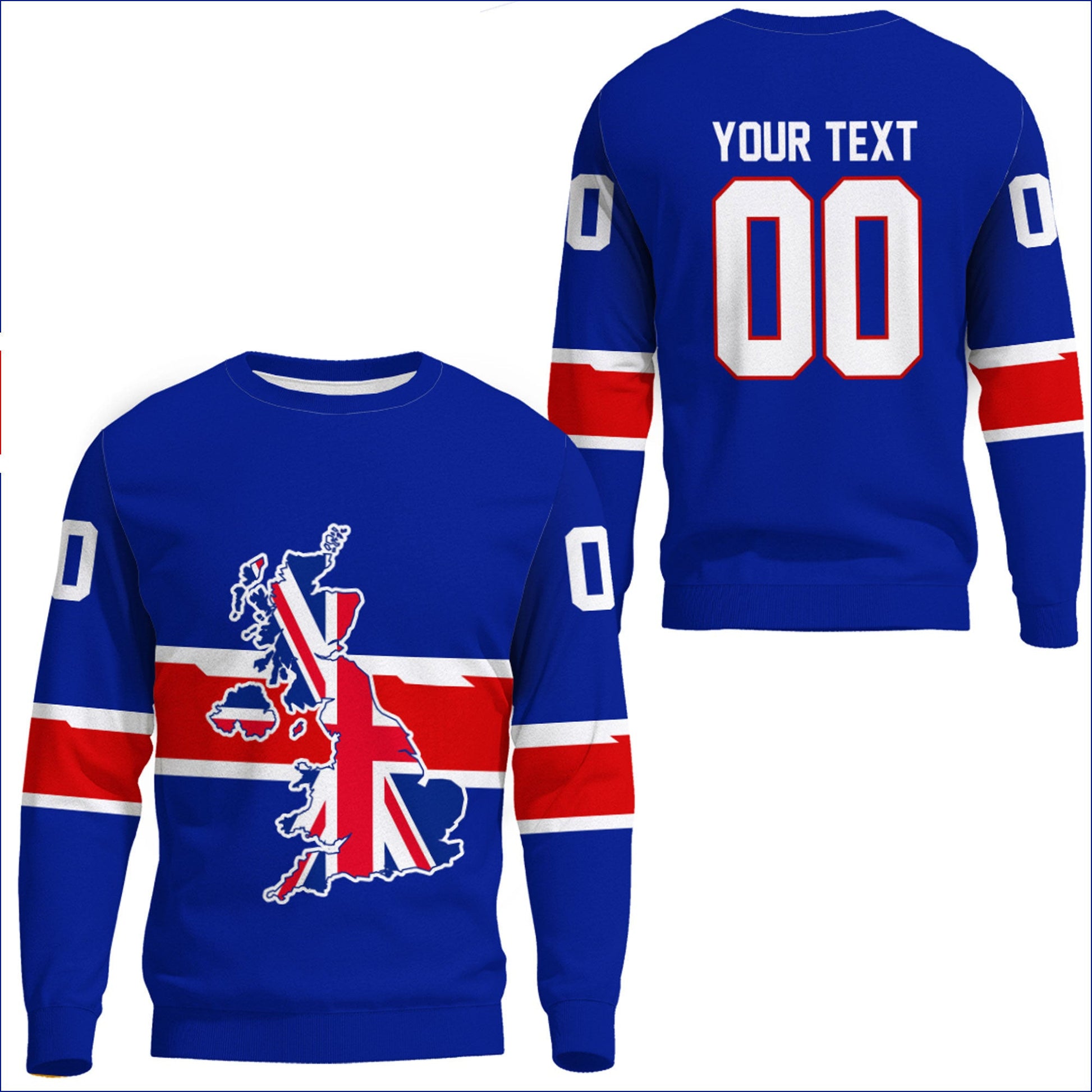 Clothing Custom Great Britain Team Hockey Jersey Style Sweatshirts