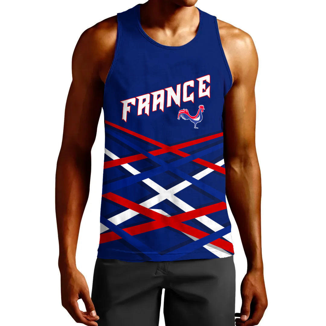 Clothing Custom France Hockey Jersey Style Blue Verison Tank Top