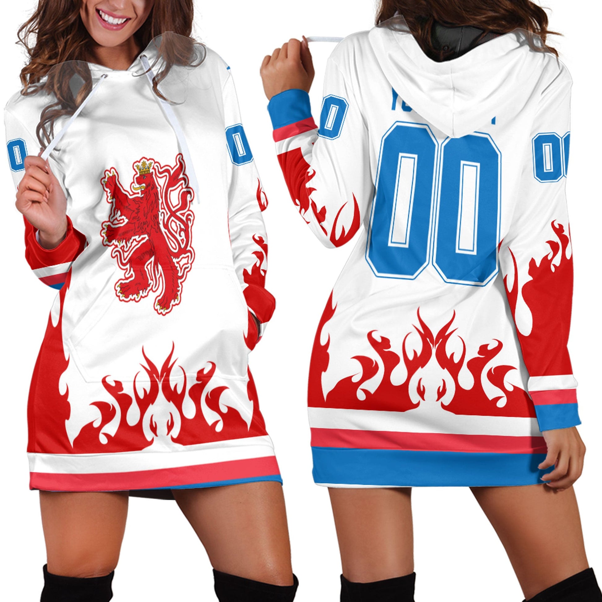 Clothing Custom Luxembourg Team Hockey Jersey Style Hoodie Dress