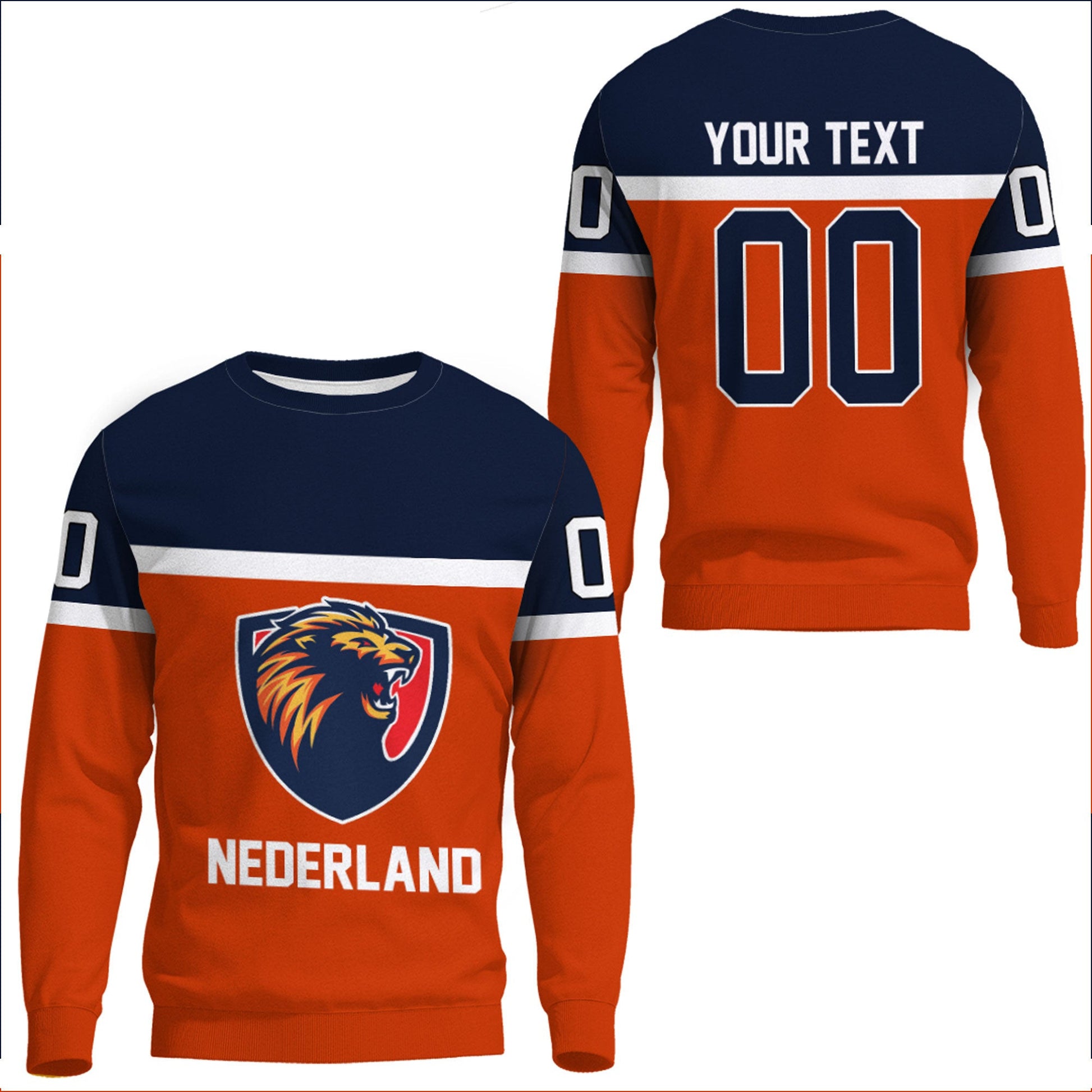 Clothing Custom Netherlands Team Hockey Jersey Style Sweatshirts