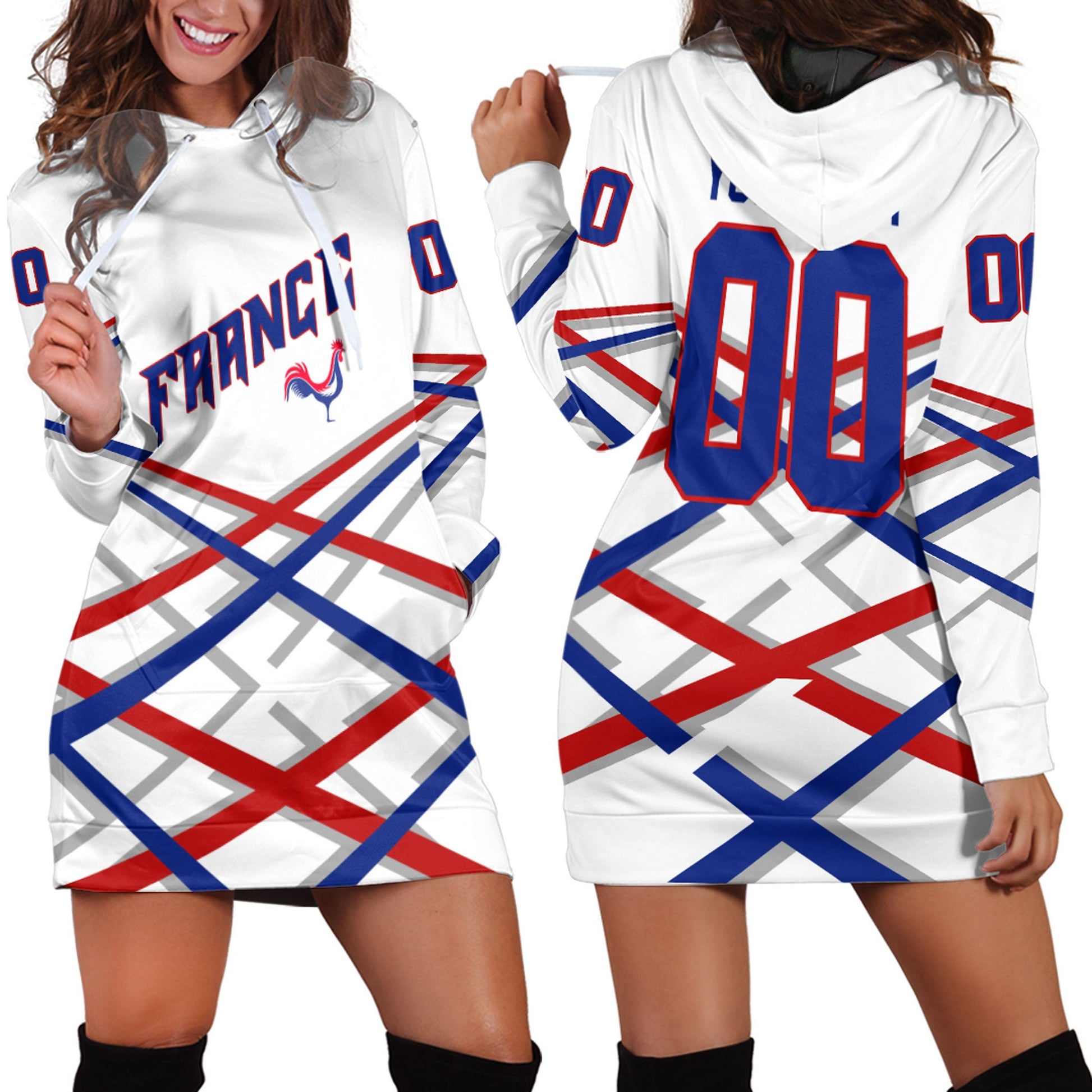 Clothing Custom France Hockey Jersey Style White Verison Hoodie Dress