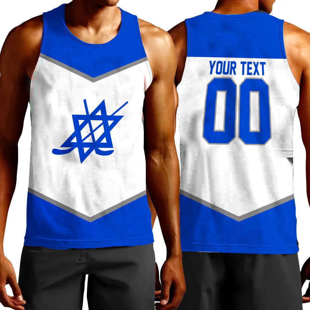Clothing Custom Israel TeamHockey Jersey Style Tank Top