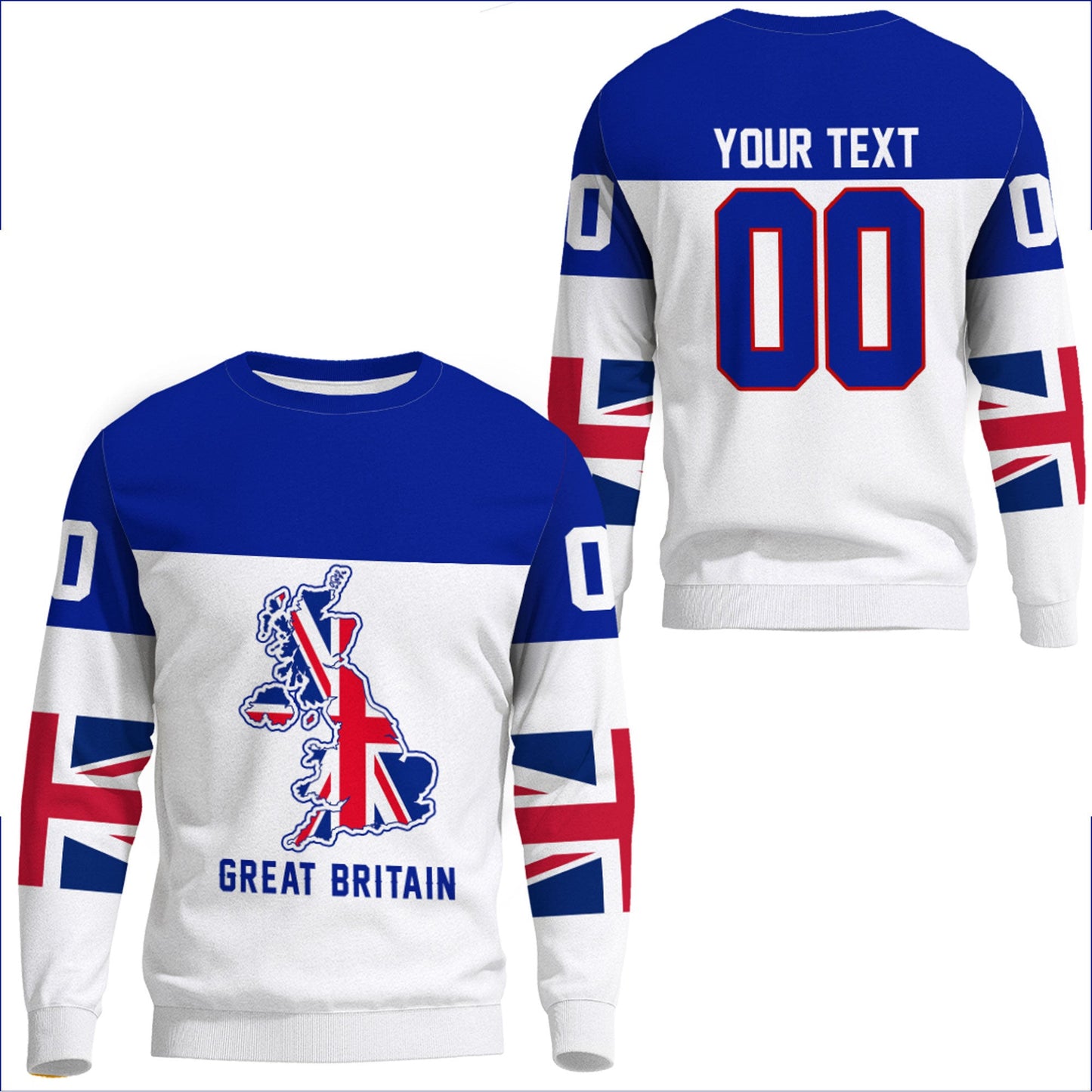 Clothing Custom Great Britain Hockey Jersey Style Sweatshirts