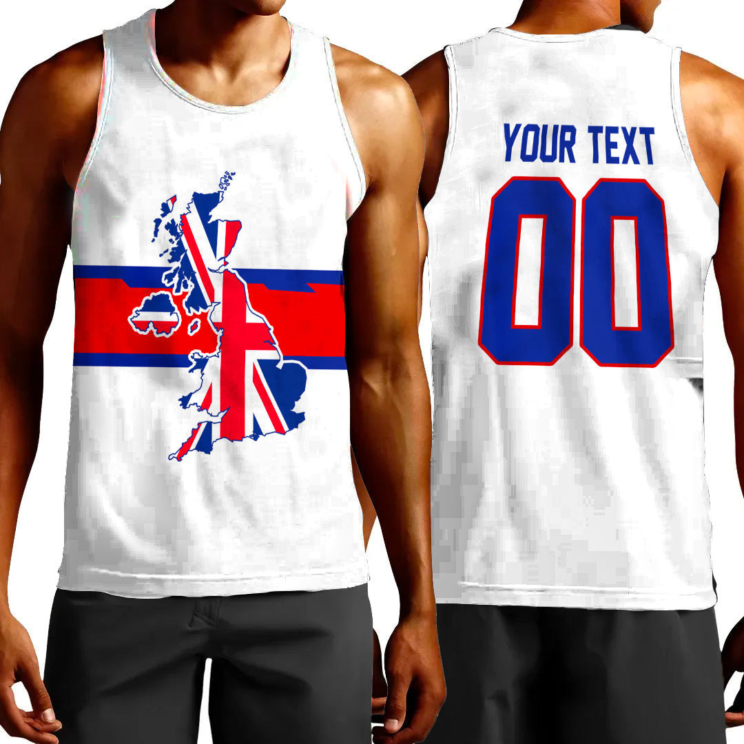 Clothing Custom Great Britain White Version Team Hockey Jersey Style Tank Top